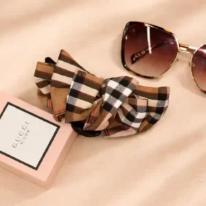 Classic Check Bow Scrunchie Claw
